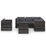 8-piece garden furniture with gray impregnated wood cushions by vidaXL, Garden sets - Ref: Foro24-3068492, Price: 755,77 €, D...