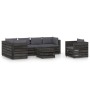 Garden furniture 7 pieces with gray impregnated wood cushions by vidaXL, Garden sets - Ref: Foro24-3068480, Price: 717,52 €, ...