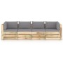 4-Sitzer-Gartensofa mit Kissen aus imprägniertem Kiefernholz von vidaXL, Gartensets - Ref: Foro24-3074604, Preis: 477,31 €, R...