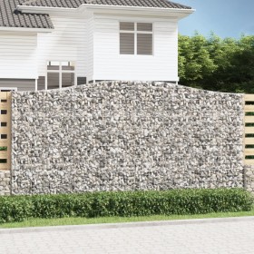 Gabion baskets 2 pcs arc shape iron 400x30x200/220 cm by vidaXL, Pots and planters - Ref: Foro24-3145891, Price: 479,99 €, Di...