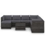 Garden furniture 9 pieces with gray impregnated wood cushions by vidaXL, Garden sets - Ref: Foro24-3068396, Price: 836,76 €, ...