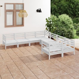 Gartenmöbel-Set 8-teilig aus massivem weißem Kiefernholz von vidaXL, Gartensets - Ref: Foro24-3083245, Preis: 427,88 €, Rabat...