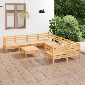 Gartenmöbel-Set 9-teilig aus massivem Kiefernholz von vidaXL, Gartensets - Ref: Foro24-3083249, Preis: 388,99 €, Rabatt: %