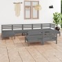 Gartenmöbel-Set 10-teilig aus massivem grauem Kiefernholz von vidaXL, Gartensets - Ref: Foro24-3083361, Preis: 451,99 €, Raba...