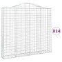 Gabion baskets 14 pcs arc shape iron 200x30x180/200cm by vidaXL, Pots and planters - Ref: Foro24-3145526, Price: 1,00 €, Disc...