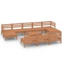 11-teiliges Gartenmöbel-Set aus massivem Kiefernholz honigbraun von vidaXL, Gartensets - Ref: Foro24-3083372, Preis: 548,81 €...