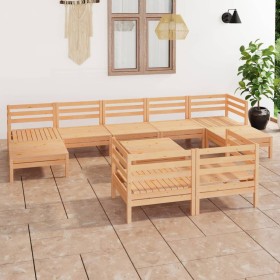 10-teiliges Gartenmöbel-Set aus massivem Kiefernholz von vidaXL, Gartensets - Ref: Foro24-3083379, Preis: 444,99 €, Rabatt: %