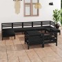 Garden furniture set 10 pieces solid black pine wood by vidaXL, Garden sets - Ref: Foro24-3083383, Price: 514,82 €, Discount: %