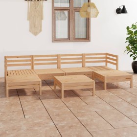 7-teiliges Gartenmöbel-Set aus massivem Kiefernholz von vidaXL, Gartensets - Ref: Foro24-3083339, Preis: 286,99 €, Rabatt: %