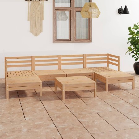 7-teiliges Gartenmöbel-Set aus massivem Kiefernholz von vidaXL, Gartensets - Ref: Foro24-3083339, Preis: 308,28 €, Rabatt: %