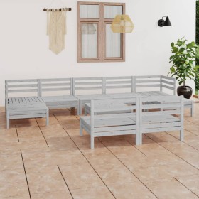 Gartenmöbel-Set 10-teilig aus massivem weißem Kiefernholz von vidaXL, Gartensets - Ref: Foro24-3083360, Preis: 451,15 €, Raba...