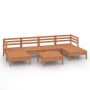 Set de muebles de jardín 7 pzas madera maciza pino marrón miel de vidaXL, Conjuntos de jardín - Ref: Foro24-3083342, Precio: ...