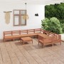 Garden furniture set 10 pieces solid honey brown pine wood by vidaXL, Garden sets - Ref: Foro24-3083262, Price: 537,55 €, Dis...