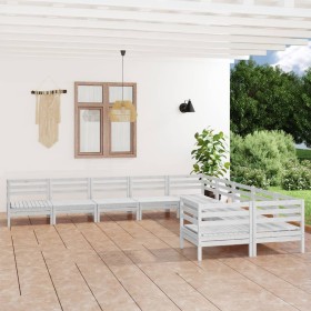 Garden furniture set 10 pieces solid white pine wood by vidaXL, Garden sets - Ref: Foro24-3083275, Price: 445,61 €, Discount: %