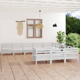 Gartenmöbel-Set 11-teilig aus massivem weißem Kiefernholz von vidaXL, Gartensets - Ref: Foro24-3083285, Preis: 495,76 €, Raba...