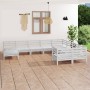 Gartenmöbel-Set 10-teilig aus massivem weißem Kiefernholz von vidaXL, Gartensets - Ref: Foro24-3083295, Preis: 459,52 €, Raba...