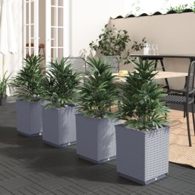 Planters 4 pcs dark gray polypropylene 30x30x37 cm by vidaXL, Pots and planters - Ref: Foro24-364185, Price: 94,99 €, Discoun...