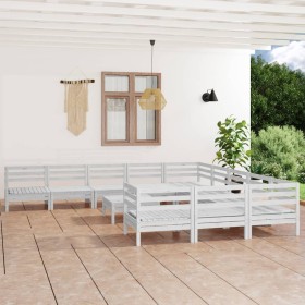 Gartenmöbel-Set 12-teilig aus massivem weißem Kiefernholz von vidaXL, Gartensets - Ref: Foro24-3083290, Preis: 570,89 €, Raba...