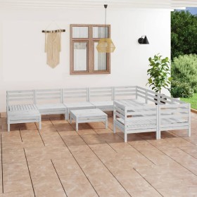 Gartenmöbel-Set 11-teilig aus massivem weißem Kiefernholz von vidaXL, Gartensets - Ref: Foro24-3083300, Preis: 515,62 €, Raba...