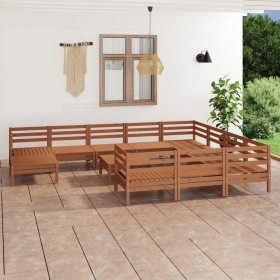 Gartenmöbel-Set 12-teilig aus massivem honigbraunem Kiefernholz von vidaXL, Gartensets - Ref: Foro24-3083312, Preis: 645,11 €...