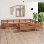 Garden furniture set 12 pieces solid honey brown pine wood by vidaXL, Garden sets - Ref: Foro24-3083312, Price: 645,11 €, Dis...