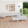 Gartenmöbel-Set 12-teilig aus massivem weißem Kiefernholz von vidaXL, Gartensets - Ref: Foro24-3083325, Preis: 515,47 €, Raba...