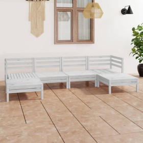 Gartenmöbel-Set 6-teilig aus massivem weißem Kiefernholz von vidaXL, Gartensets - Ref: Foro24-3083335, Preis: 297,99 €, Rabat...