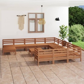 Garden furniture set 13 pieces solid pine wood honey brown by vidaXL, Garden sets - Ref: Foro24-3083332, Price: 703,01 €, Dis...