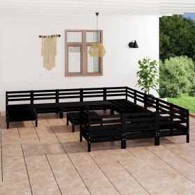 Gartenmöbel-Set 13-teilig aus massivem schwarzem Kiefernholz von vidaXL, Gartensets - Ref: Foro24-3083333, Preis: 644,99 €, R...