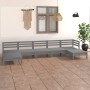 Garden furniture set 7 pieces solid gray pine wood by vidaXL, Garden sets - Ref: Foro24-3083346, Price: 352,26 €, Discount: %