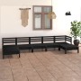 Juego de muebles de jardín 7 pzas madera maciza de pino negro de vidaXL, Conjuntos de jardín - Ref: Foro24-3083348, Precio: 3...