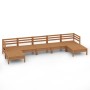 Set de muebles de jardín 7 pzas madera maciza pino marrón miel de vidaXL, Conjuntos de jardín - Ref: Foro24-3083347, Precio: ...