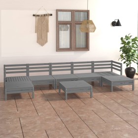 8-piece solid pine wood garden furniture set in gray. by vidaXL, Garden sets - Ref: Foro24-3083351, Price: 321,53 €, Discount: %