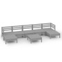 8-teiliges Gartenmöbel-Set Kiefernholz massiv grau von vidaXL, Gartensets - Ref: Foro24-3083351, Preis: 321,53 €, Rabatt: %