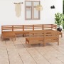 Gartenmöbel-Set 9-teilig aus massivem honigbraunem Kiefernholz von vidaXL, Gartensets - Ref: Foro24-3083357, Preis: 445,85 €,...