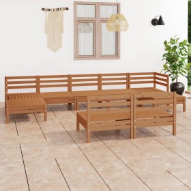 Gartenmöbel-Set 9-teilig aus massivem honigbraunem Kiefernholz von vidaXL, Gartensets - Ref: Foro24-3083357, Preis: 446,05 €,...