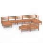 Set de muebles de jardín 9 pzas madera maciza pino marrón miel de vidaXL, Conjuntos de jardín - Ref: Foro24-3083357, Precio: ...