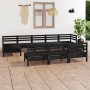 Gartenmöbel-Set 10-teilig aus massivem schwarzem Kiefernholz von vidaXL, Gartensets - Ref: Foro24-3083368, Preis: 489,09 €, R...