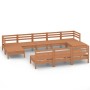 Set de muebles de jardín 10 pzas madera maciza pino marrón miel de vidaXL, Conjuntos de jardín - Ref: Foro24-3083367, Precio:...