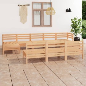 10-teiliges Gartenmöbel-Set aus massivem Kiefernholz von vidaXL, Gartensets - Ref: Foro24-3083364, Preis: 432,48 €, Rabatt: %