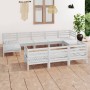 10-piece solid white pine wood garden furniture set by vidaXL, Garden sets - Ref: Foro24-3083385, Price: 475,41 €, Discount: %