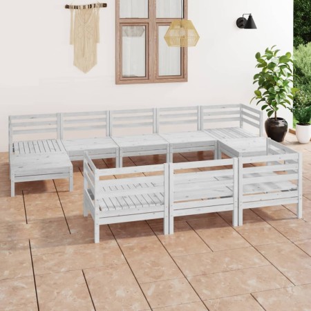 10-piece solid white pine wood garden furniture set by vidaXL, Garden sets - Ref: Foro24-3083385, Price: 475,99 €, Discount: %