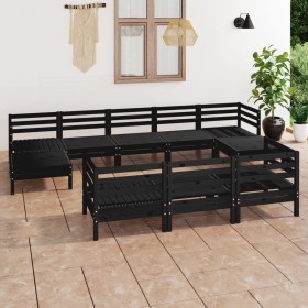 Garden furniture set 10 pieces solid black pine wood by vidaXL, Garden sets - Ref: Foro24-3083388, Price: 400,99 €, Discount: %