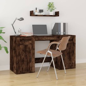 Smoked oak plywood desk with cabinet by vidaXL, Desks - Ref: Foro24-3185436, Price: 144,81 €, Discount: %