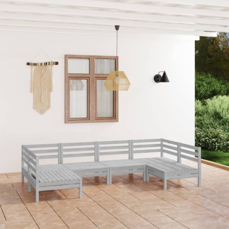 Gartenmöbel-Set 6-teilig aus massivem weißem Kiefernholz von vidaXL, Gartensets - Ref: Foro24-3083395, Preis: 312,07 €, Rabat...