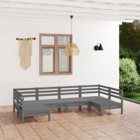 Garden furniture set 6 pieces solid gray pine wood by vidaXL, Garden sets - Ref: Foro24-3083396, Price: 312,35 €, Discount: %