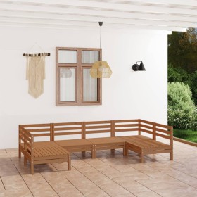 Gartenmöbel-Set 6-teilig aus massivem honigbraunem Kiefernholz von vidaXL, Gartensets - Ref: Foro24-3083397, Preis: 309,99 €,...