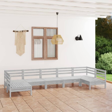 Garden furniture set 7 pieces solid white pine wood by vidaXL, Garden sets - Ref: Foro24-3083405, Price: 319,99 €, Discount: %