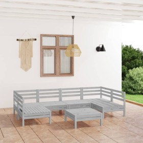 Gartenmöbel-Set 7-teilig aus massivem weißem Kiefernholz von vidaXL, Gartensets - Ref: Foro24-3083400, Preis: 333,99 €, Rabat...