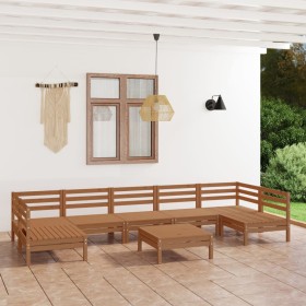 Garden furniture set 8 pieces solid honey brown pine wood by vidaXL, Garden sets - Ref: Foro24-3083412, Price: 412,83 €, Disc...